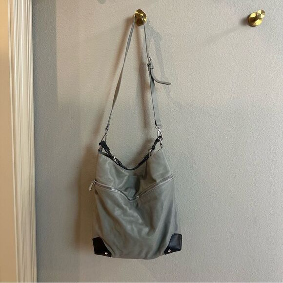 & OTHER STORIES | Grain Leather Hobo black gray leather bag - Picture 3 of 12